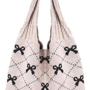 Crochet Tote Bag Women Beach Mesh Knitted Shoulder Shopper Casual Travel